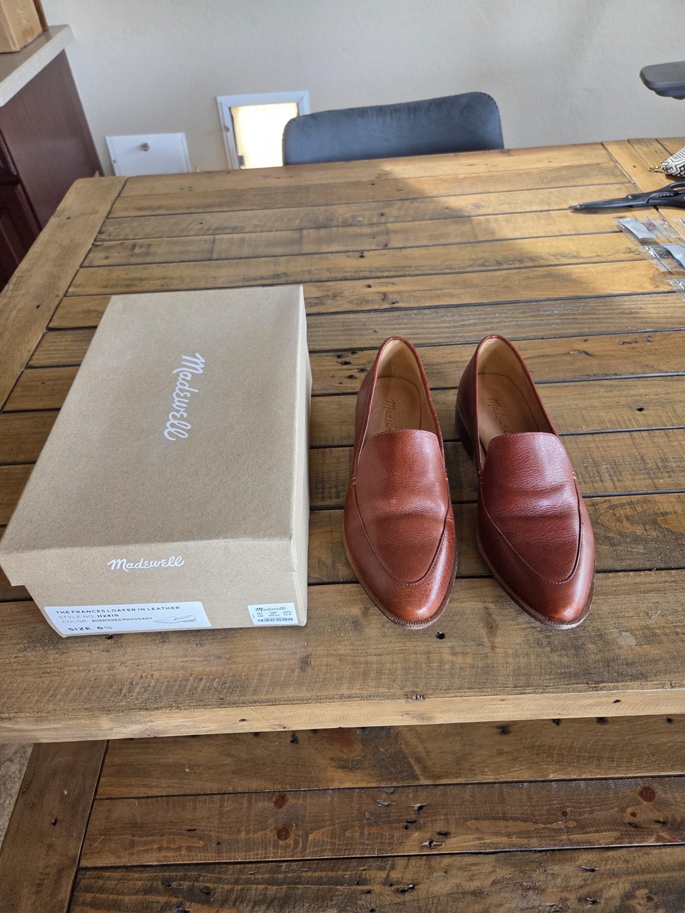 Madewell Women's Leather Loafers - Burnished Mahogany - Size 6.5